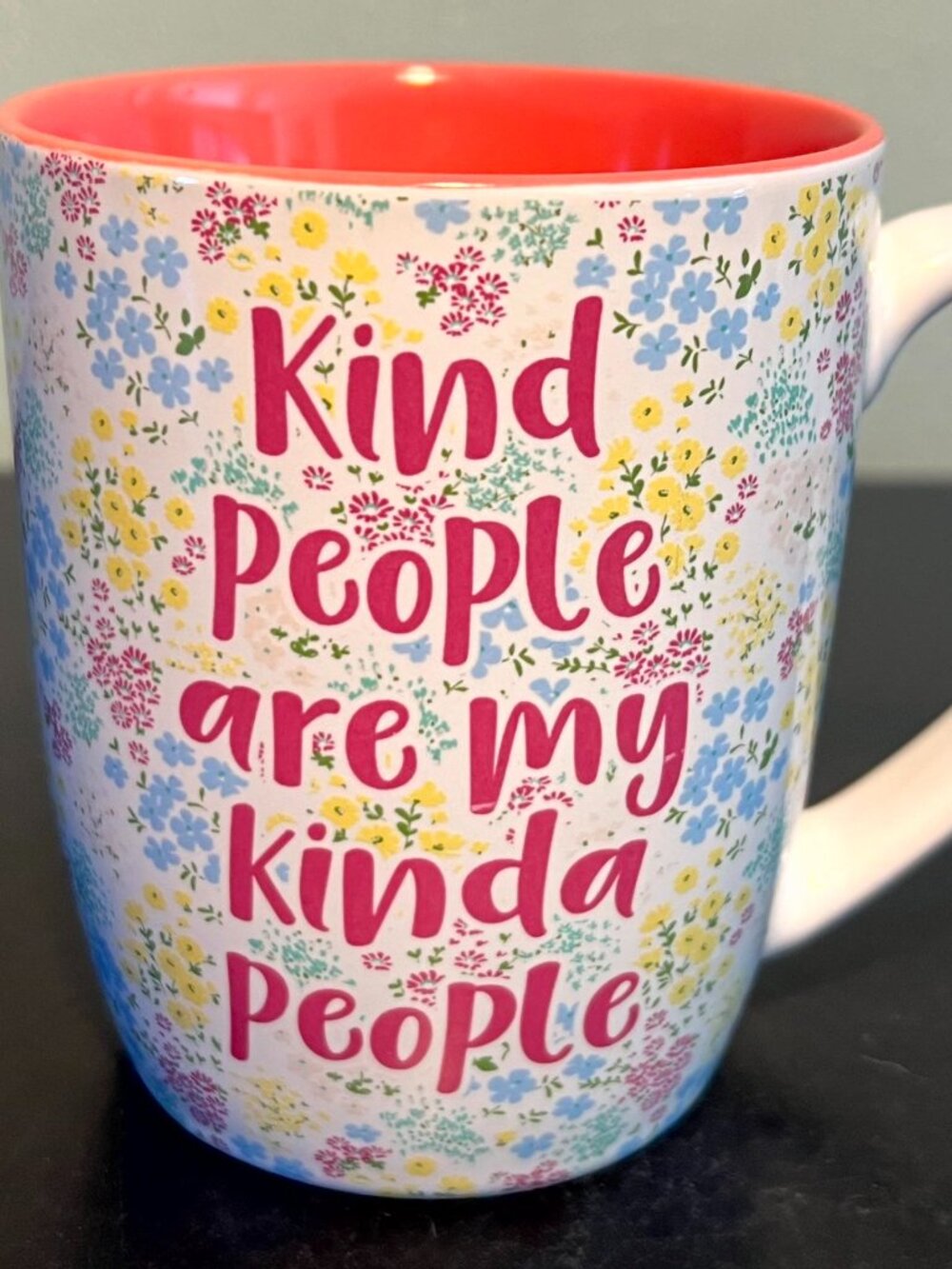 Kind People Are My Kinda People Ceramic Coffee Mug Cup Floral Cottagecore 11 oz